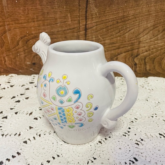 Whimsical Bird Ceramica Loddo Dorgali Pitcher Made In Italy Italian Pottery - Picture 7 of 12